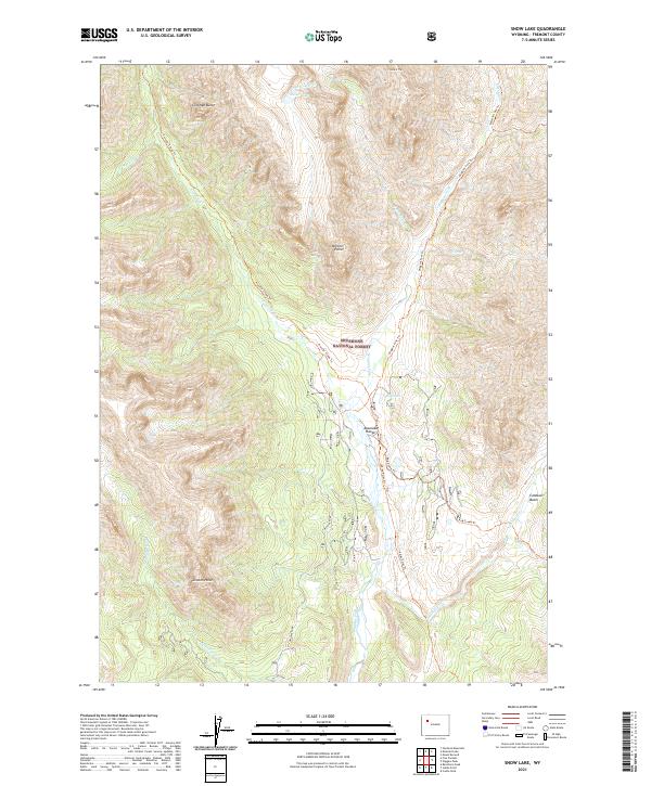 Snow Lake, WY — USGS 7.5-minute topo (2021)
