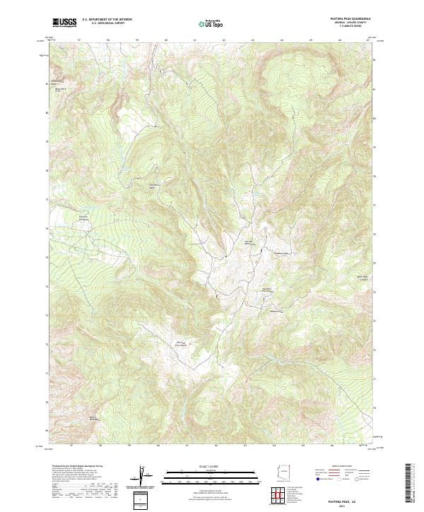 Pastora Peak, AZ — USGS 7.5-minute topo (2021)