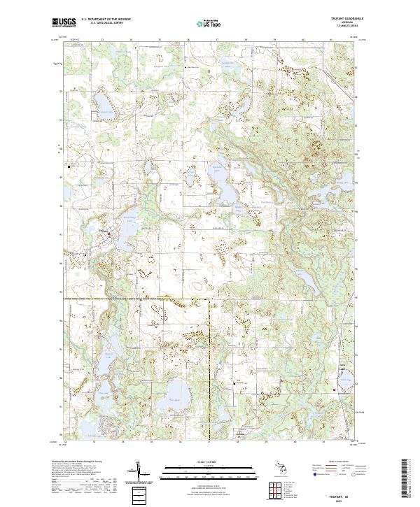 Trufant, MI — USGS 7.5-minute topo (2023)