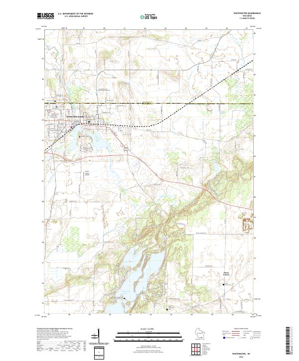 Whitewater, WI — USGS 7.5-minute topo (2022)