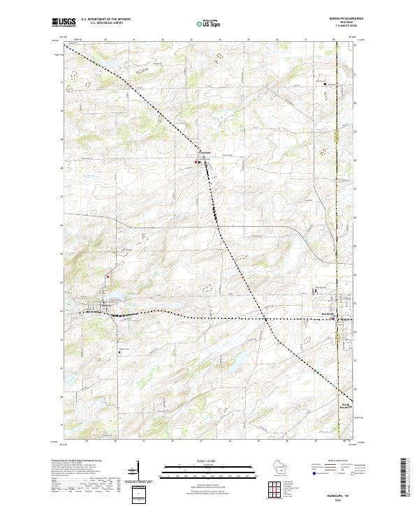 Randolph, WI — USGS 7.5-minute topo (2022)