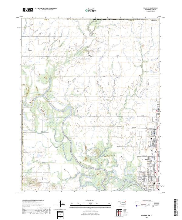 Miami NW, OK-KS — USGS 7.5-minute topo (2023)