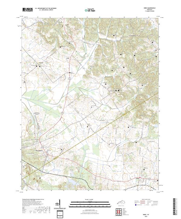 Nebo, KY — USGS 7.5-minute topo (2022)