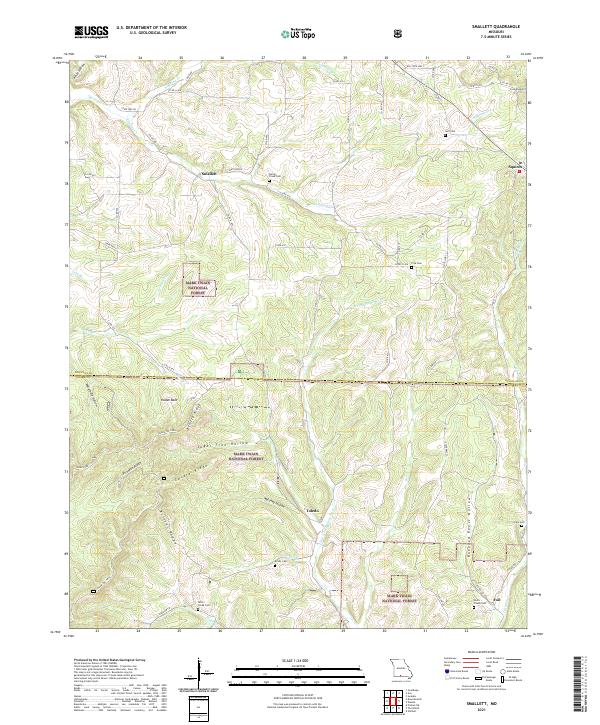 Smallett, MO — USGS 7.5-minute topo (2021)