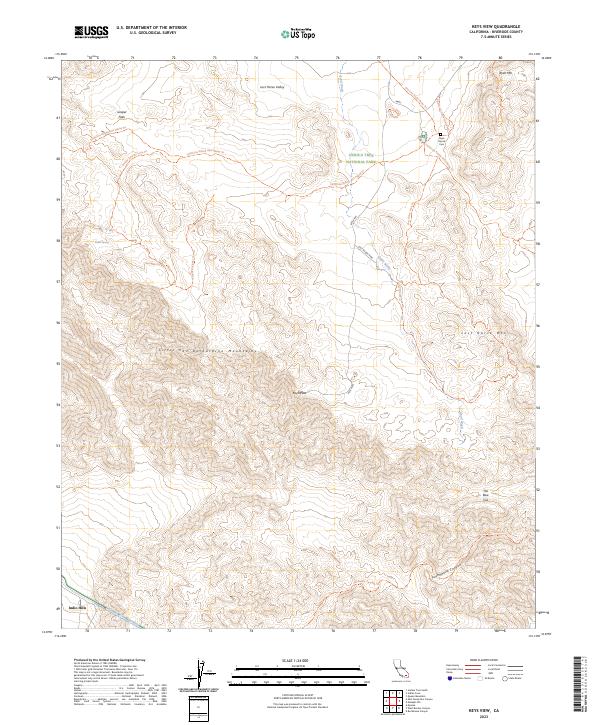 Keys View, CA — USGS 7.5-minute topo (2023)