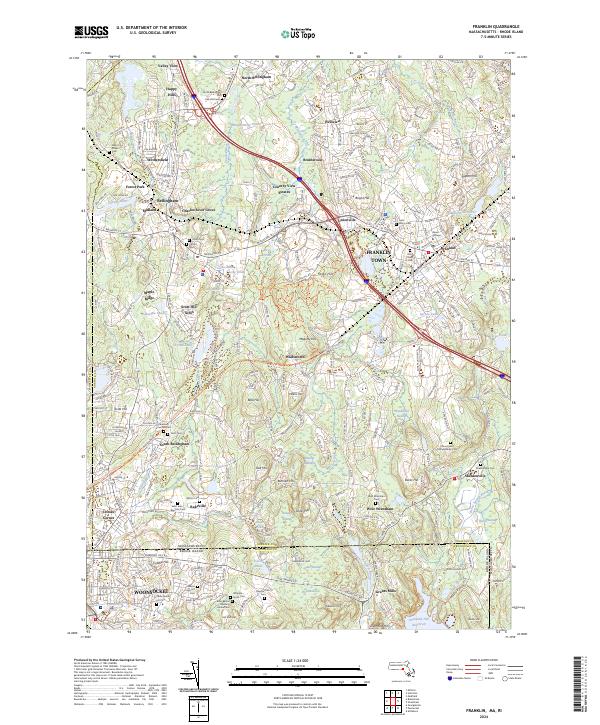 Franklin, MA-RI — USGS 7.5-minute topo (2024)