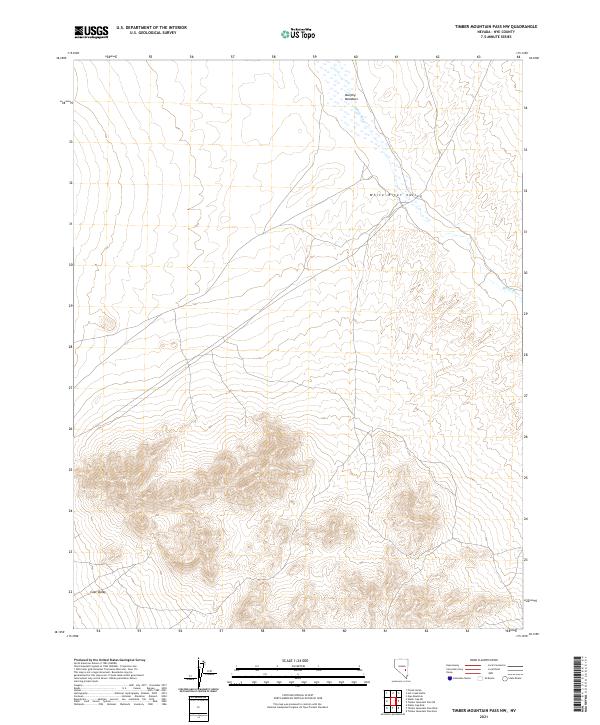 Timber Mountain Pass NW, NV — USGS 7.5-minute topo (2021)
