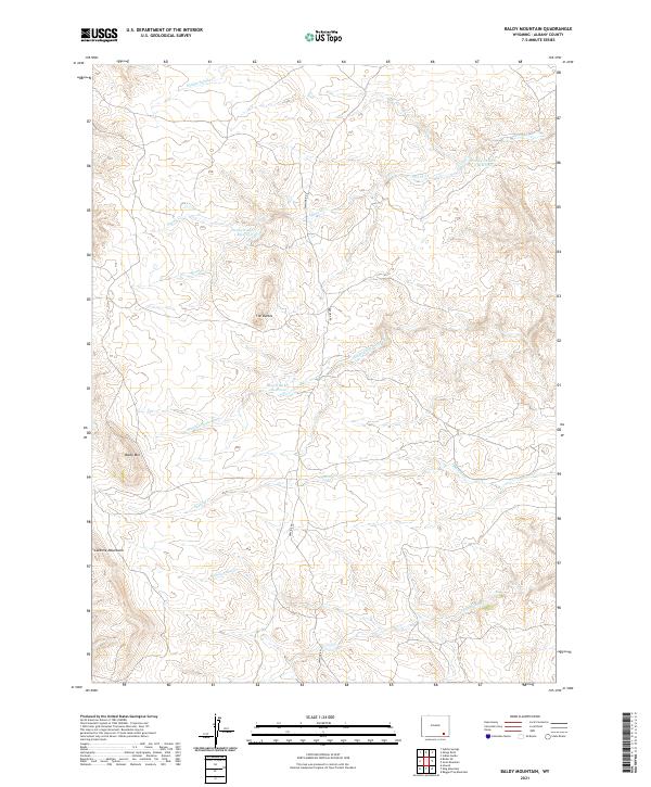 Baldy Mountain, WY — USGS 7.5-minute topo (2021)
