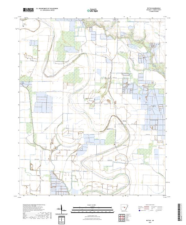 Pettus, AR — USGS 7.5-minute topo (2024)