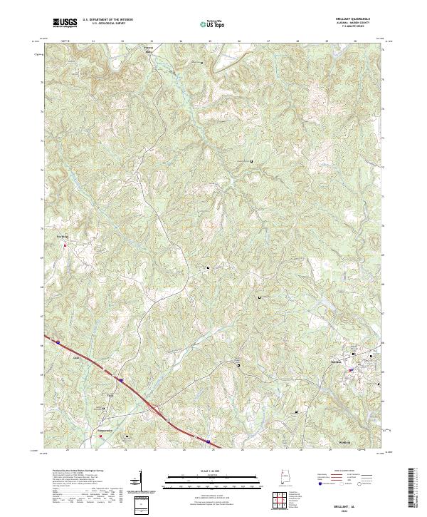 Brilliant, AL — USGS 7.5-minute topo (2024)