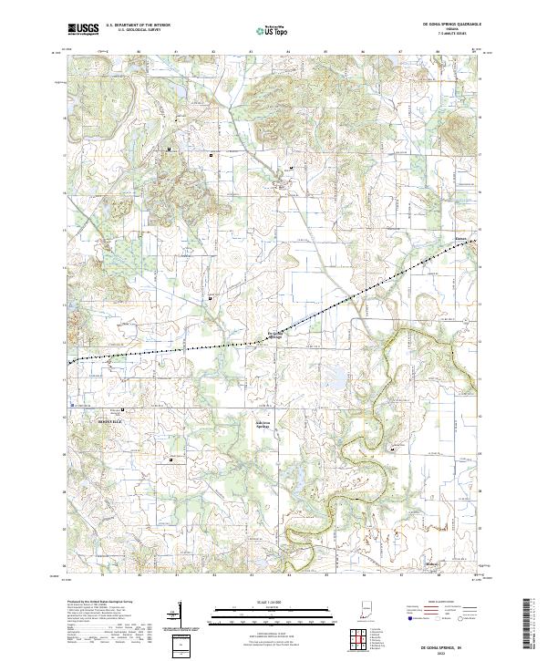 De Gonia Springs, IN — USGS 7.5-minute topo (2022)
