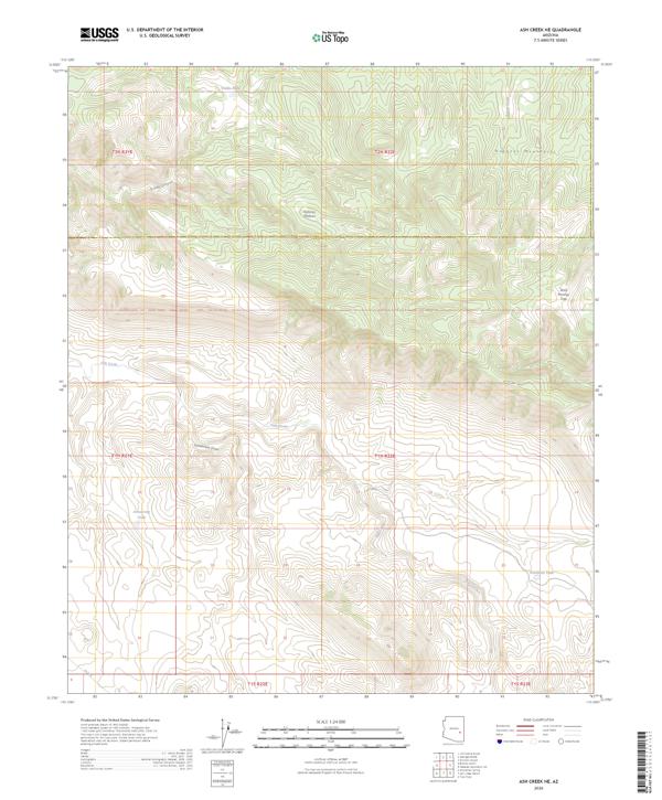 Ash Creek NE, AZ — USGS 7.5-minute topo (2026)