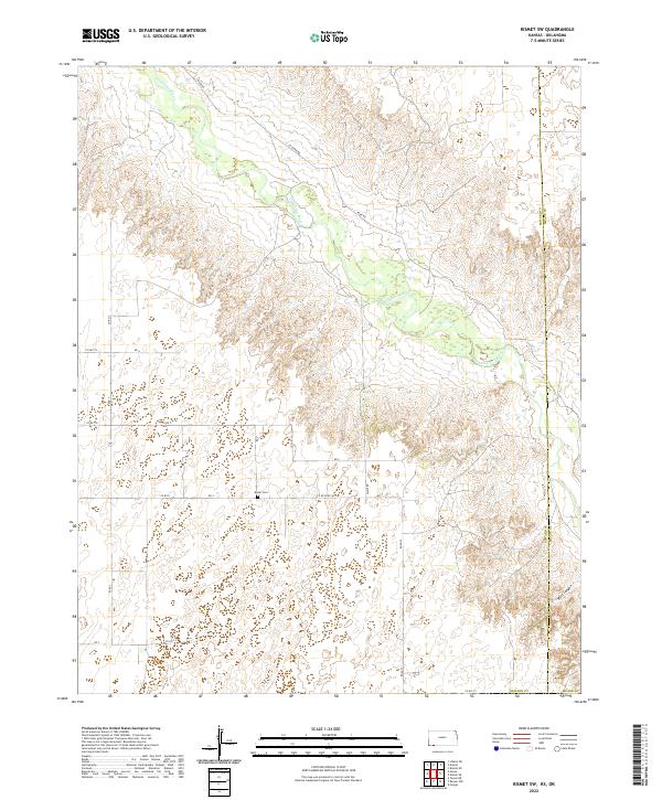 Kismet SW, KS-OK — USGS 7.5-minute topo (2022)