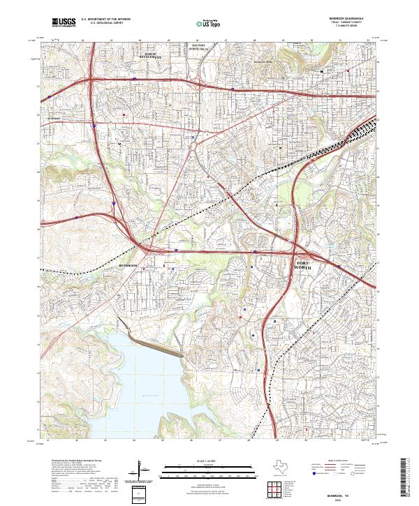 Benbrook, TX — USGS 7.5-minute topo (2022)