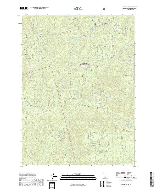 Hopkins Butte, CA — USGS 7.5-minute topo (2022)