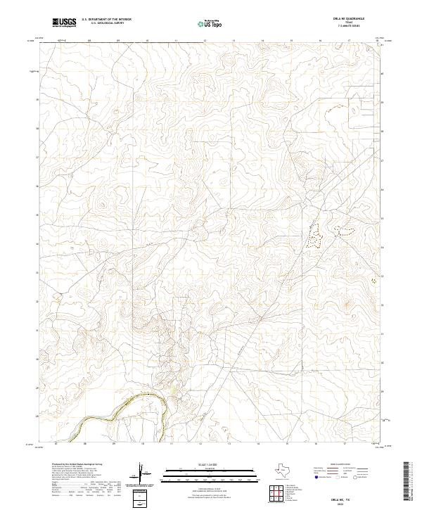 Orla NE, TX — USGS 7.5-minute topo (2022)
