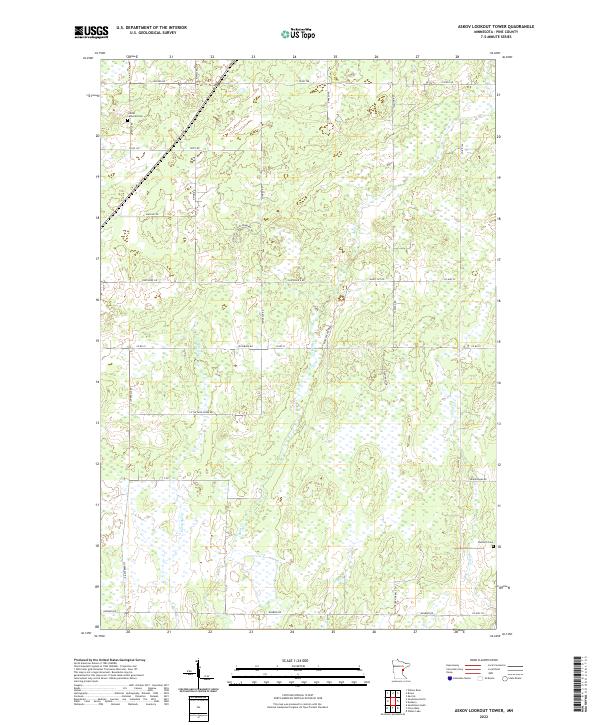 Askov Lookout Tower, MN — USGS 7.5-minute topo (2022)