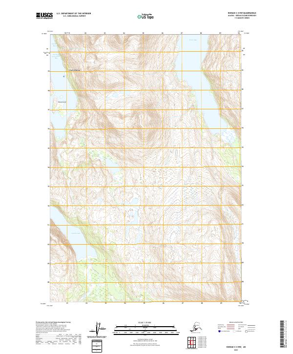 Kodiak C-4 NW, AK — USGS 7.5-minute topo (2021)