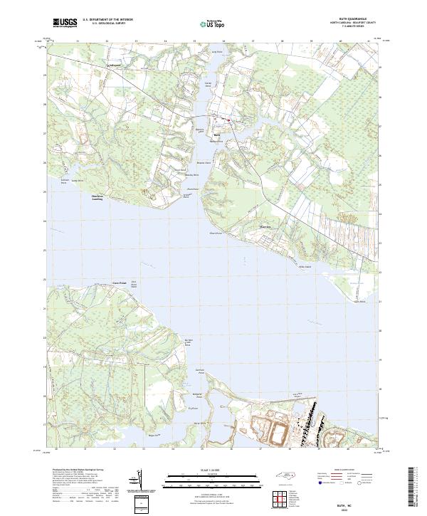 Bath, NC — USGS 7.5-minute topo (2022)