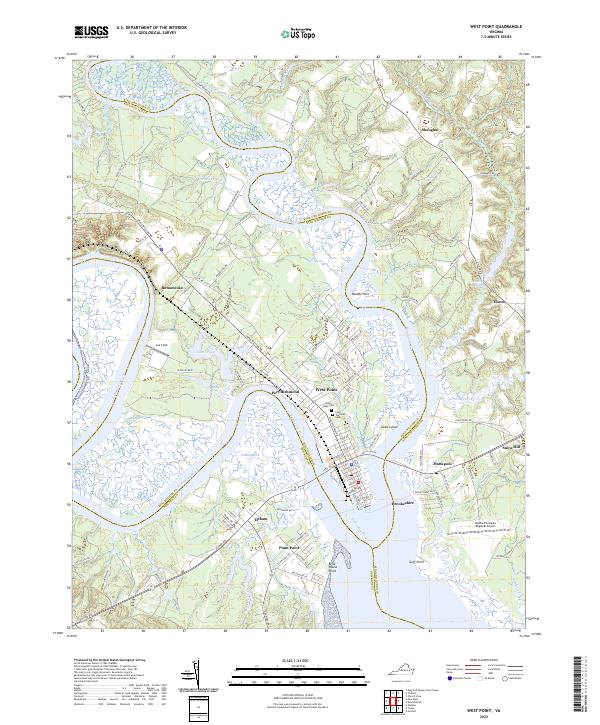 West Point, VA — USGS 7.5-minute topo (2022)