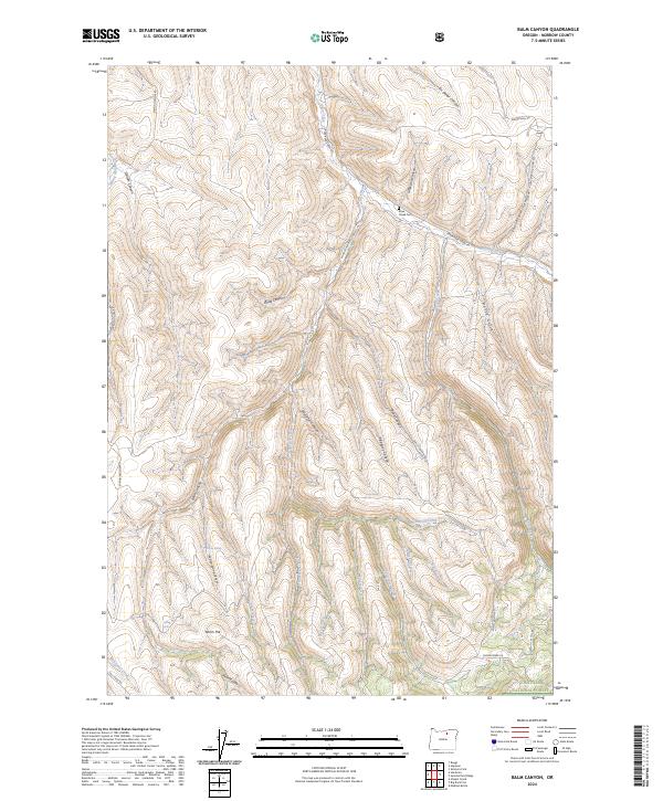 Balm Canyon, OR — USGS 7.5-minute topo (2024)