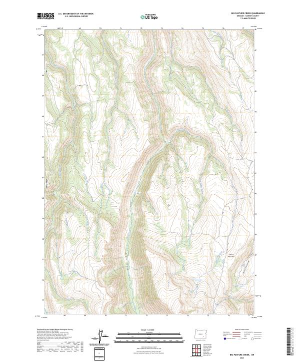 Big Pasture Creek, OR — USGS 7.5-minute topo (2023)