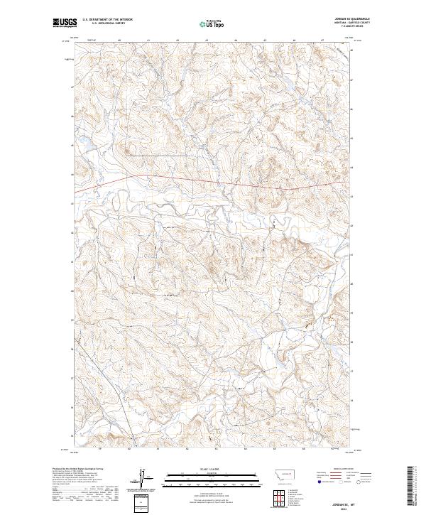 Jordan SE, MT — USGS 7.5-minute topo (2024)