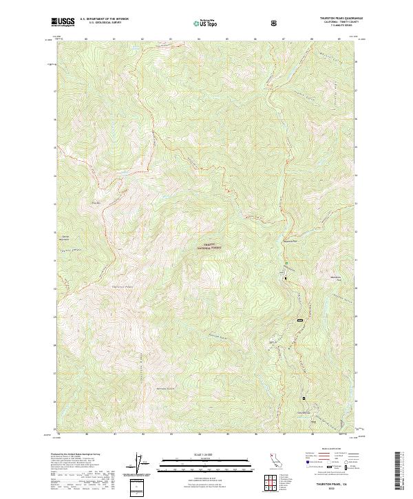 Thurston Peaks, CA — USGS 7.5-minute topo (2022)