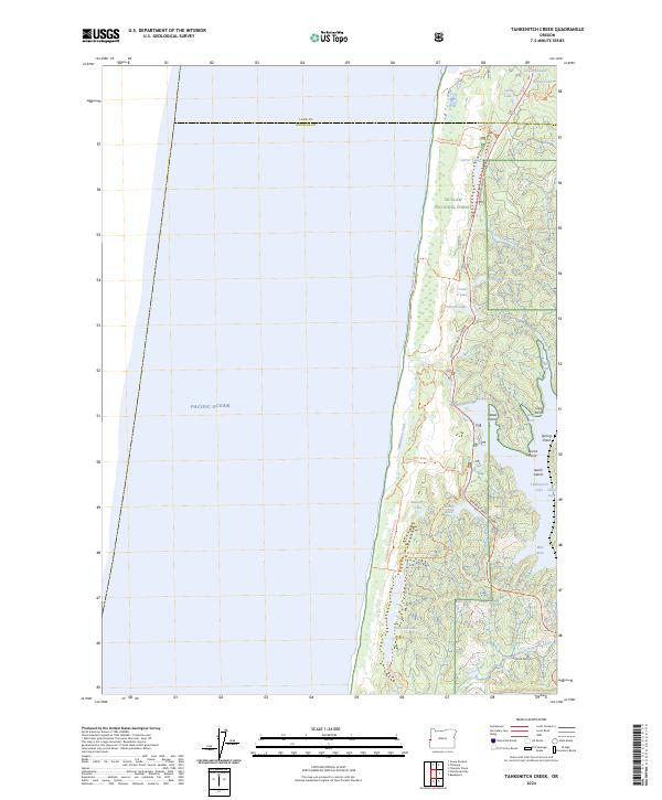 Tahkenitch Creek, OR — USGS 7.5-minute topo (2024)