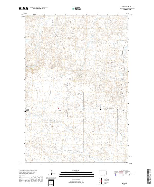 Reva, SD — USGS 7.5-minute topo (2021)