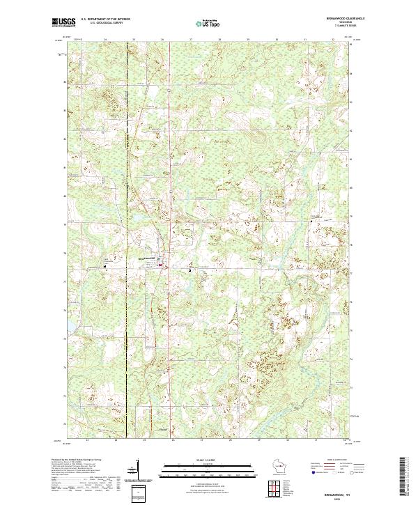 Birnamwood, WI — USGS 7.5-minute topo (2022)