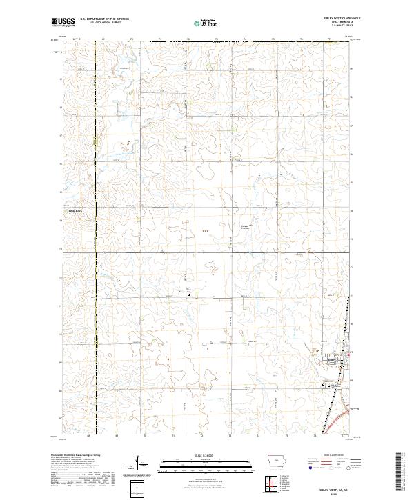 Sibley West, IA-MN — USGS 7.5-minute topo (2022)
