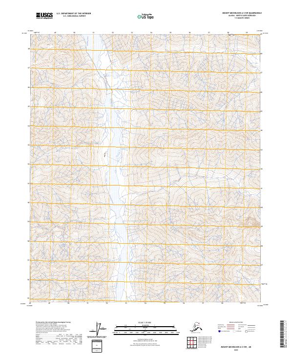 Mount Michelson A-3 SW, AK — USGS 7.5-minute topo (2023)