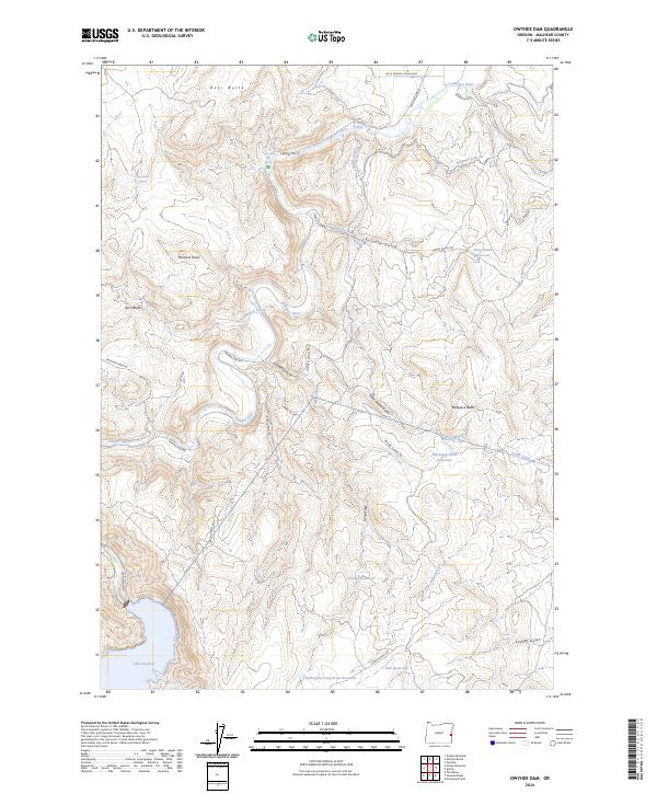 Owyhee Dam, OR — USGS 7.5-minute topo (2024)