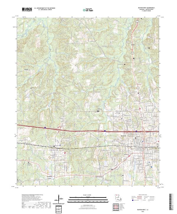 Ruston West, LA — USGS 7.5-minute topo (2024)