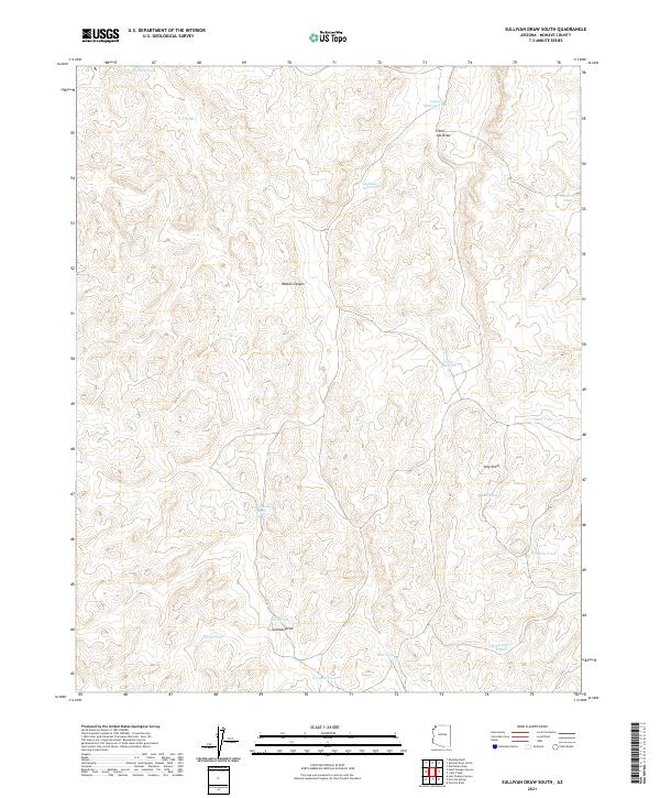 Sullivan Draw South, AZ — USGS 7.5-minute topo (2021)