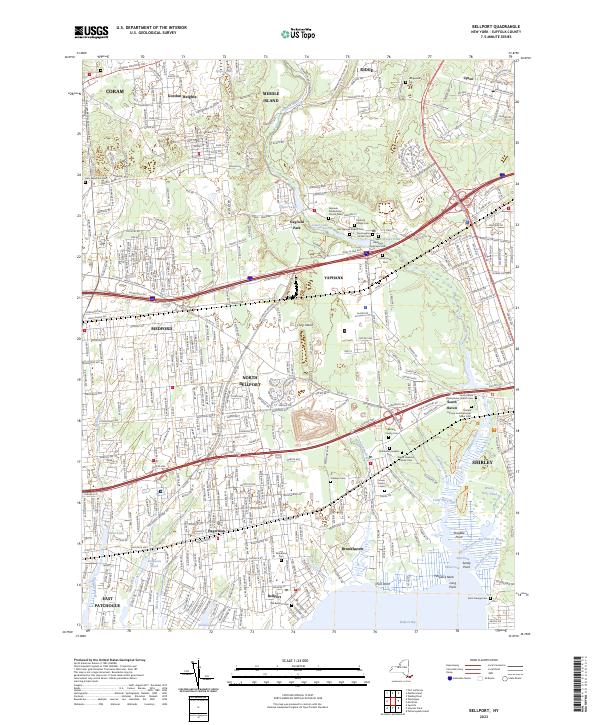 Bellport, NY — USGS 7.5-minute topo (2023)