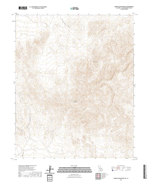 Whipple Mountains SW, CA — USGS 7.5-minute topo (2021)