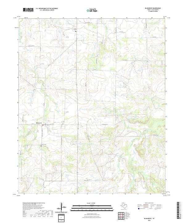 Bluegrove, TX — USGS 7.5-minute topo (2022)