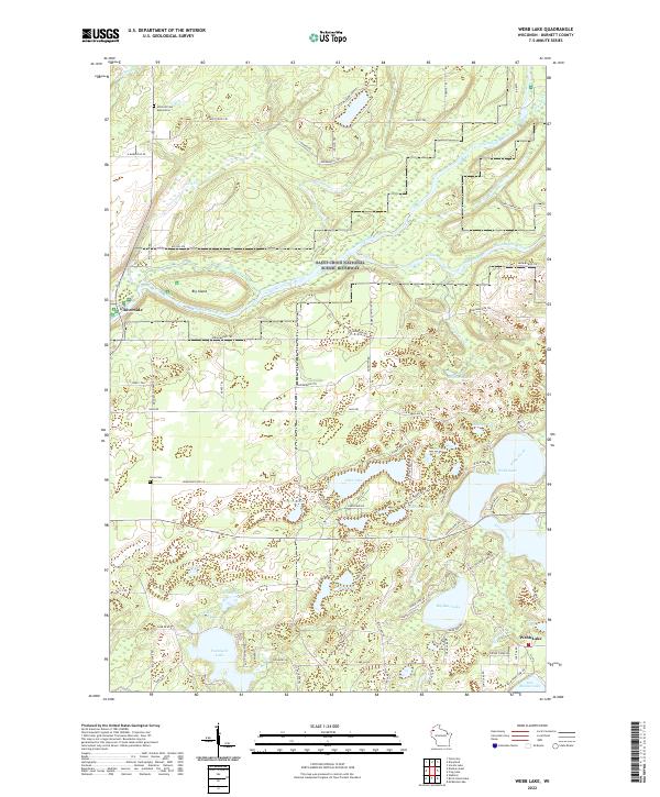 Webb Lake, WI — USGS 7.5-minute topo (2022)