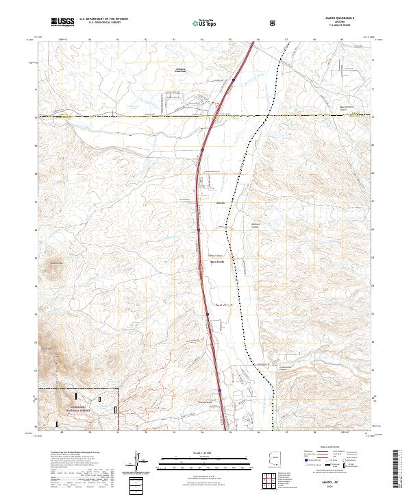 Amado, AZ — USGS 7.5-minute topo (2021)