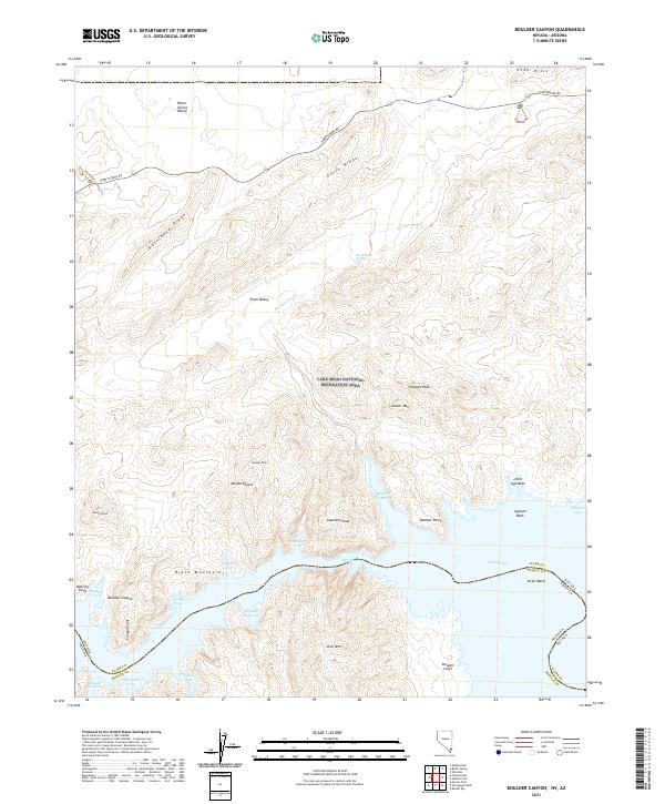 Boulder Canyon, NV-AZ — USGS 7.5-minute topo (2021)