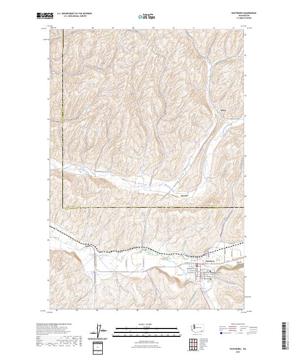 Waitsburg, WA — USGS 7.5-minute topo (2023)