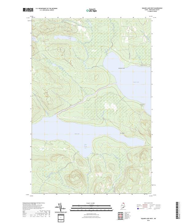 Square Lake West, ME — USGS 7.5-minute topo (2024)