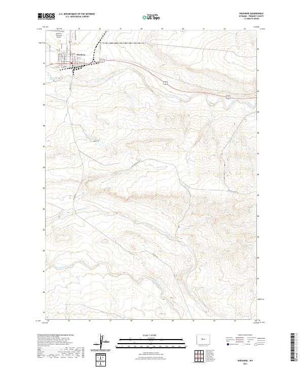 Shoshoni, WY — USGS 7.5-minute topo (2021)