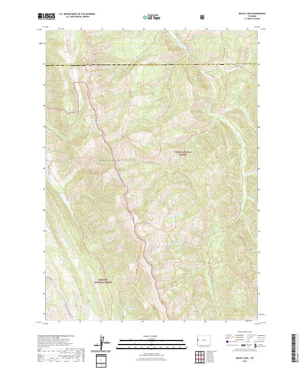 Bailey Lake, WY — USGS 7.5-minute topo (2021)