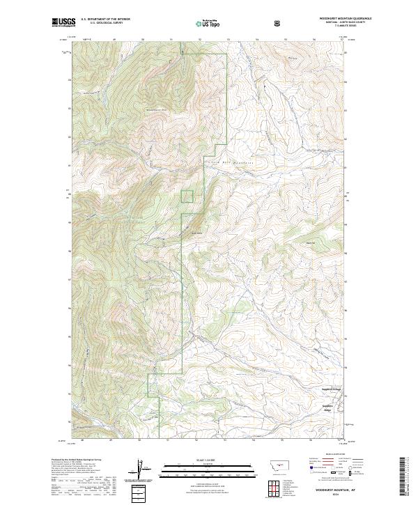 Woodhurst Mountain, MT — USGS 7.5-minute topo (2024)