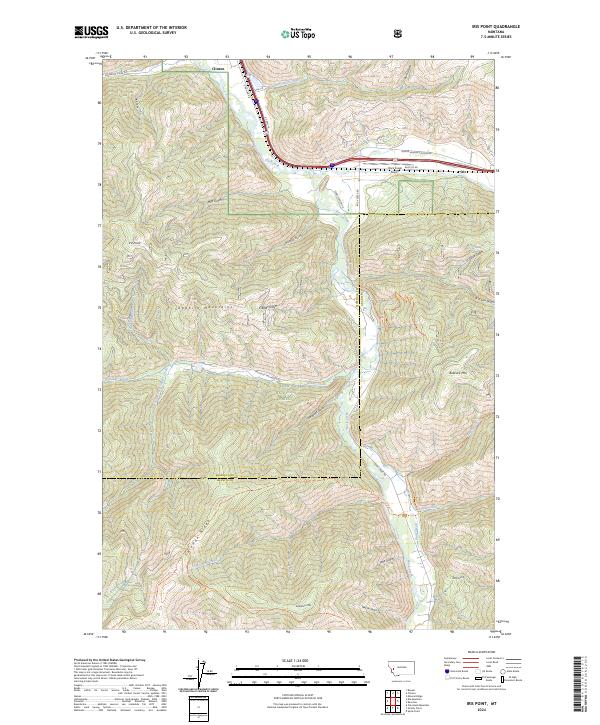 Iris Point, MT — USGS 7.5-minute topo (2024)