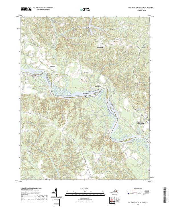 King And Queen Court House, VA — USGS 7.5-minute topo (2022)