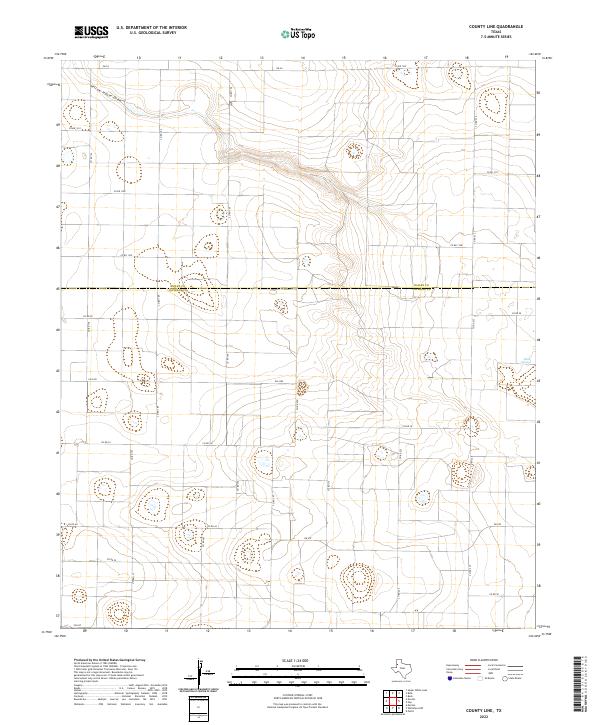 County Line, TX — USGS 7.5-minute topo (2022)